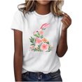 thumbnail image 2 of Weiqiqre Womens Shirts Happy Easter T Shirt Easter Bunny Shirt Cute Rabbit Graphic Tee Gift Spring Tees Tops, 2 of 4