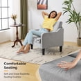 thumbnail image 4 of Ktaxon Accent Chair with Thick Cushion, Mid-Century Modern Single Sofa Linen Fabric Armchair for Living Room, Bedroom Light Gray2, 4 of 8