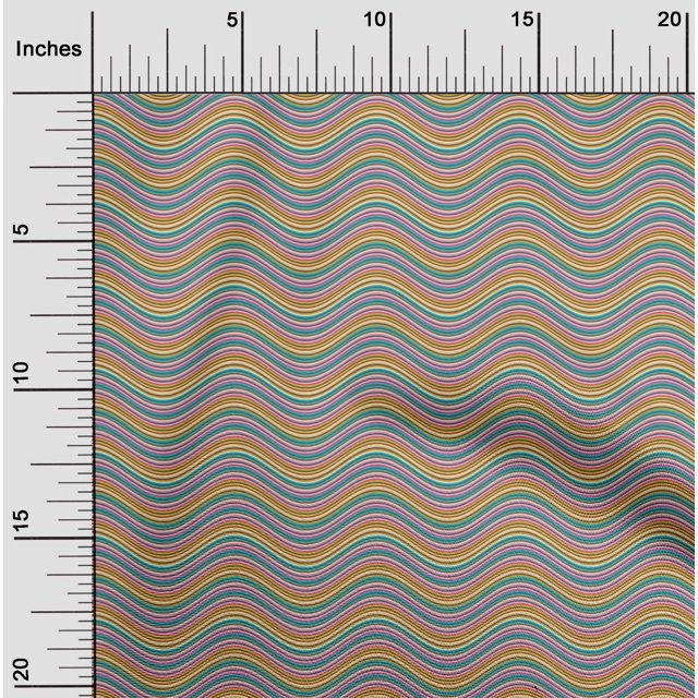 oneOone Cotton Poplin Fabric Serpentine Stripe Print Sewing Fabric BTY 56 Inch Wide