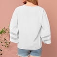 thumbnail image 4 of Timegard Hauts pour Femmes Col en V Manches 3/4 Chiffon Léger Ample Décontracté Fluide Haut Blouse Plage, 4 of 5