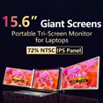 thumbnail image 2 of 15.6 inch Portable Triple-screen Monitor Laptop Expansion Screen 1920*1080 Resolution Easy Installation for 15-17 inch Laptop, 2 of 7