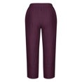 thumbnail image 5 of Timegard Plus Size Pants for Women Elastic Waist Solid Color Comfy Fall Casual Crop Pants with Pockets, 5 of 5