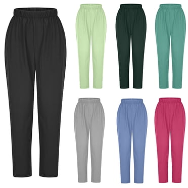 Pisexur Pantalon de Sarrau pour Femmes Couleur Unie Taille Élastique Sarraus Jogger d'Infirmière pour Femmes Pantalon de Yoga Extensible Décontracté Ample Surdimensionné Pantalon d'Uniforme de Travail