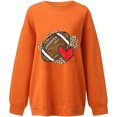thumbnail image 3 of EQWLJWE Chandails Surdimensionnés pour Femmes Imprimé Léopard Football en Molleton Col Rond Chandail Décontracté Confortable Tenues de Mode Automne Vêtements 2023, 3 of 4