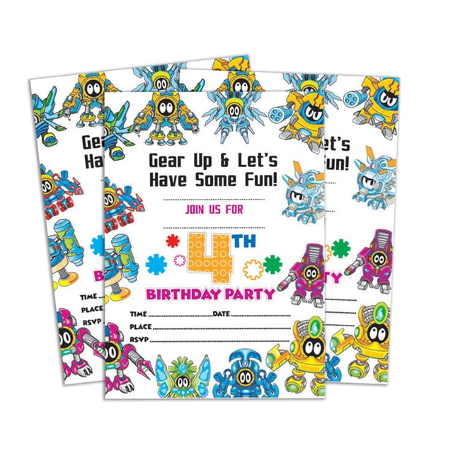 Darling Souvenir Multicolor Birthday Invitation Card Printable Fill or Write In Blank Invites Party Supplies Pack Of 28 5 x 7 Inches