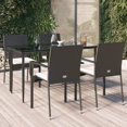 thumbnail image 1 of vidaXL 5 Piece Garden Dining Set with Cushions Black Poly Rattan, 1 of 5