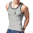 thumbnail image 3 of Men's Slim Casual Sports Summer Matching Color Undershirt Vest, 3 of 5