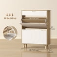 thumbnail image 3 of HOMCOM Armoire à Chaussures Étroite Armoire de Rangement pour Chaussures avec 2 Tiroirs Basculants, Blanc, 3 of 10