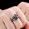 thumbnail image 3 of Men Crystal Ring Party Ceremony Wedding Boys Vintage Style Simple Design Portable Steel Rings Hand Jewellery Birthday Gift Black Size 9, 3 of 6