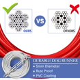 thumbnail image 4 of Dog Tie Out Runner for Yard,Trolley System for Large Dogs,Heavy Duty Dog Run Cable Lead 200ft with 10ft Pulley Runner Line for Small Medium and Large Dogs Up to 125lbs Running Outside, 4 of 7