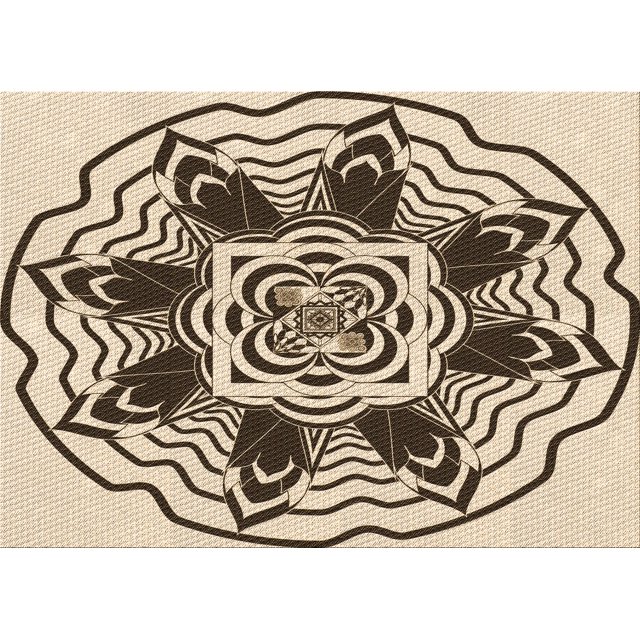 Ahgly Company Tapis d'Intérieur Lavables à la Machine, Rectangle Transitionnel, Surface Dorée à la Vanille, 7' x 10'
