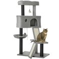thumbnail image 1 of PawHut Arbre à Chat Tour avec Condo Hamac Gris Pâle 47 Pouces, 1 of 10