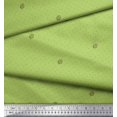 thumbnail image 3 of Soimoi Green Cotton Voile Fabric Lady Finger & Dots Print Fabric by Yard 42 Inch Wide, 3 of 5