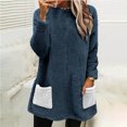 thumbnail image 2 of Yuyuzo Chandails en Molleton en Molleton pour Femmes Automne Hiver Manches Longues Col Rond avec Poches, 2 of 5