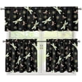 thumbnail image 1 of Dragonfly Print Kitchen Window Curtains Valance and Tier Set, 3 Piece Set Rod Pocket Short Curtains, Autumn Window Treatment for Bedroom European Curtains with Rod Pocket, 1 of 5