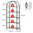 thumbnail image 3 of Kojooin Five-Tier Arched Display Rack 71-Inch, Industrial Metal Bookshelf with Adjustable Feet, 5-Shelf Storage Cabinet for Living Room, Office, 3 of 8