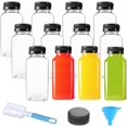 thumbnail image 1 of Czcpp-Bouteilles en Plastique avec Bouchons 12 Pcs Bouteilles de Jus Transparentes Réutilisables Couvercle Noir Bouteilles de Smoothie en Plastique Idéales pour Jus Lait Boissons Maison (8oz), 1 of 4