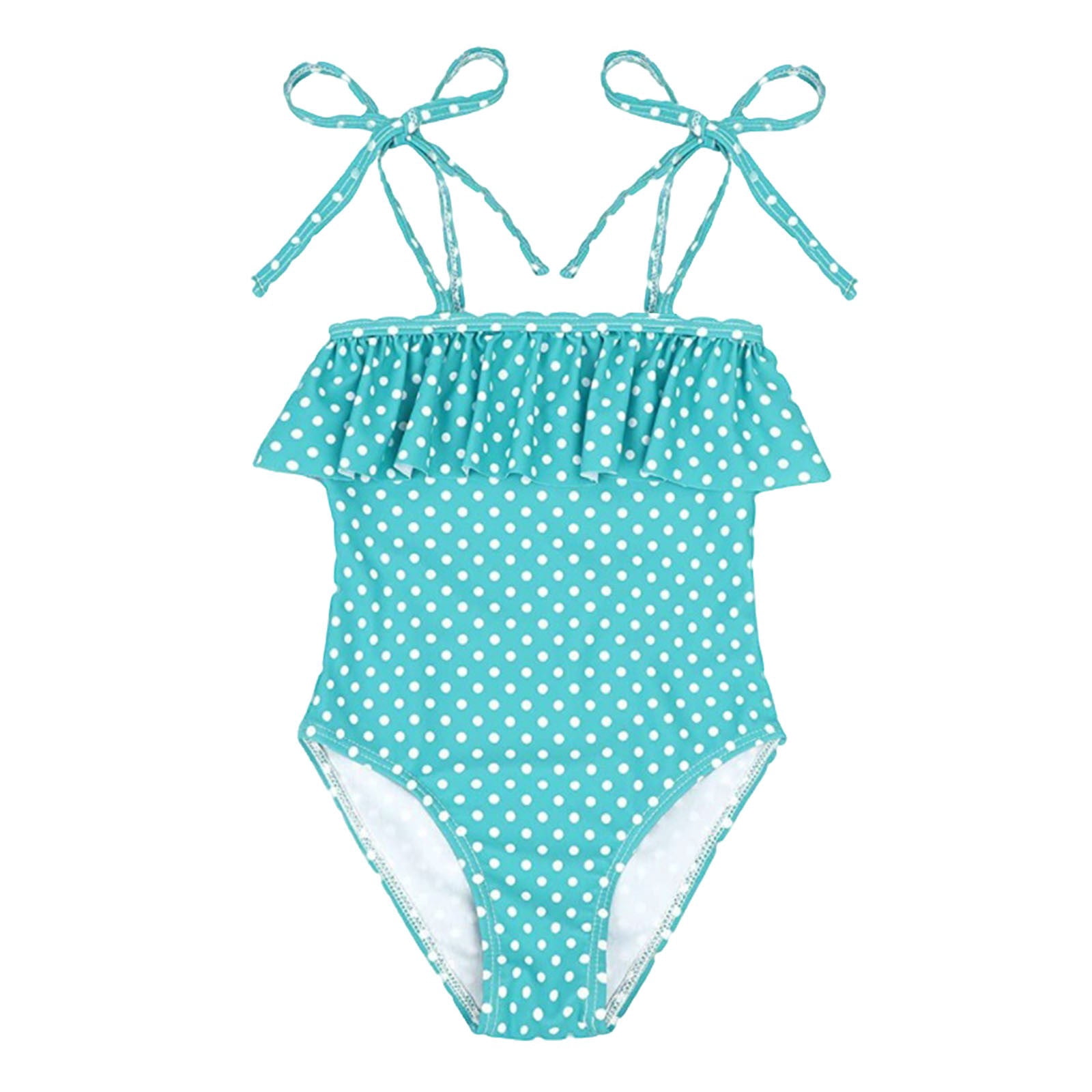 WEIYLL One Piece Swimsuit Girls 1Pc Bikini Color Floral Print Rash Guard Beach Pool Sky Blue Bathing Suit for 18-24 Months