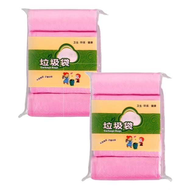 Oleegame 2PC 5 Roll Garbage Bag With New Materials 5 Roll Household Plastic Bag Color Disposable Garbage Bag Pink
