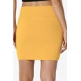 thumbnail image 3 of Jupe Tube Double Couche Taille Haute en Coton Extensible Basique pour Femmes, 3 of 7