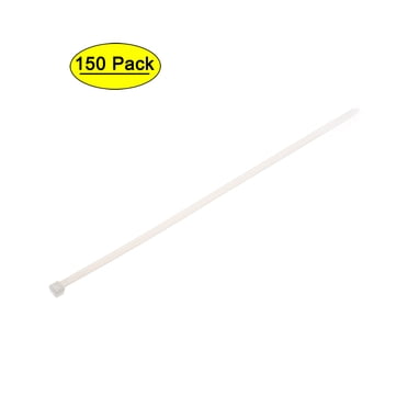Uxcell 9.84" x 0.11" White Cable Zip Ties Self-Locking Nylon Tie Wraps 150 Pack