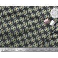 thumbnail image 2 of Soimoi Black Georgette Viscose Fabric Artistic Flower Damask Printed Craft Fabric by the Yard 42 Inch Wide, 2 of 5