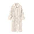 thumbnail image 1 of Timegard Bathrobe for Women Fuzzy Button down V Neck Robe Fleece Warm Long Sleeve Pajamas with Pockets, 1 of 8