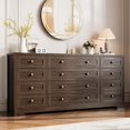 thumbnail image 1 of Commode en Bois à 12 Tiroirs, Commode Moderne et Meuble Télé pour Télé de 65 Pouces, Chambre, Garde-Robe, Salon, Couloir, Brun, 1 of 7