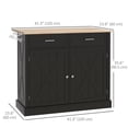 thumbnail image 3 of HOMCOM Kitchen Island with Drop Leaf Kitchen Cart with Storage Black, 3 of 10