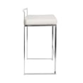 thumbnail image 3 of Heavenly Collection White PU Stool, White Bar Stool, White PU Bar Stool, PU Bar Stool with Chrome Finish, White Stool with Stainless Steel Frame, Low Back PU Bar Stool, Kitchen Stool, Island Stool, In, 3 of 8