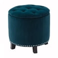 thumbnail image 1 of Denver Round Fabric Storage Ottoman (Green), 1 of 4