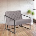 thumbnail image 4 of Chaise longue rétro touffetée en cuir gris clair de la série HERCULES Madison, 4 of 6