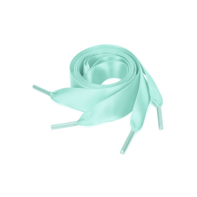 INSPIRE CHIC Women's 2 Pairs Flat Ribbon Sneaker Canvas Shoelaces Turquoise 140cm/55.1"