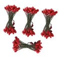 thumbnail image 3 of GUOOL 200pcs Rouge Artisanat Bricolage Artificiel à Double Tête Baies, 3 of 9