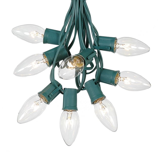 Novelty Lights 25 Foot C9 Twinkle Outdoor Patio Christmas String Light Set