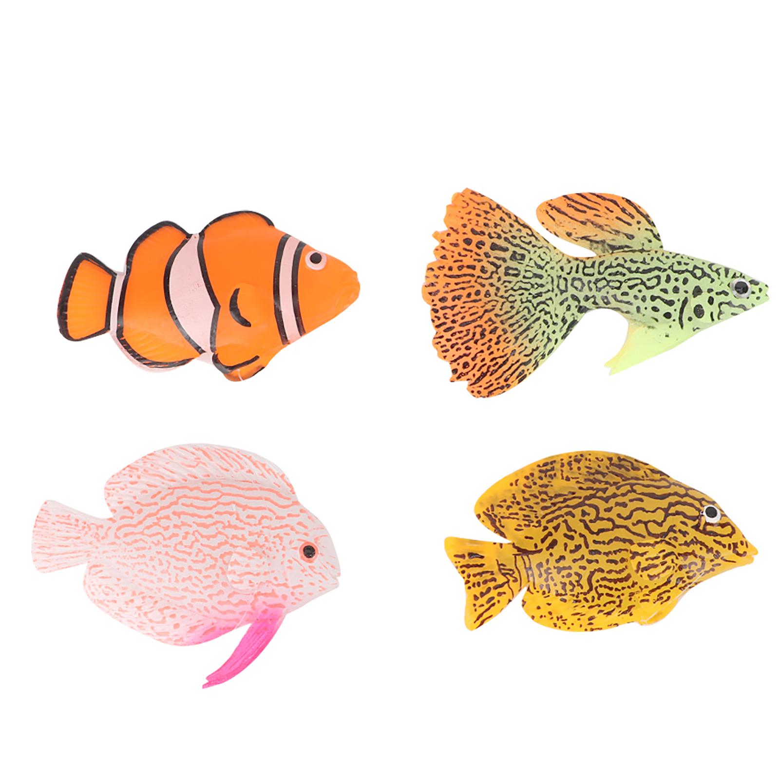 Artificial Fake Fish, Aquarium Landscaping Fish Tank Decoration Ornament Ocean Tropical Fish Luminous with Suction Cup for Aquarium Fish Tank