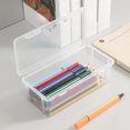 thumbnail image 1 of Qocolhg Plastic Storage Containers with Lid, Clear Pencil Box Pencil Case, Storage Boxes Bulk Stackable Design, Durable Office Supplies Organizer for Crayon Pencil, Craft, Brush, Art Supplies, Makeup, 1 of 6