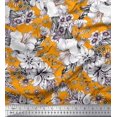 thumbnail image 1 of Soimoi Velvet Fabric Leaves & Flower Floral Print Sewing Fabric Yard 58 Inch Wide, 1 of 3