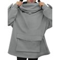thumbnail image 4 of Women Novelty Frog Hoodie Long Sleeve Solid Color Hooded Sweatshirt with Pocket, 4 of 9