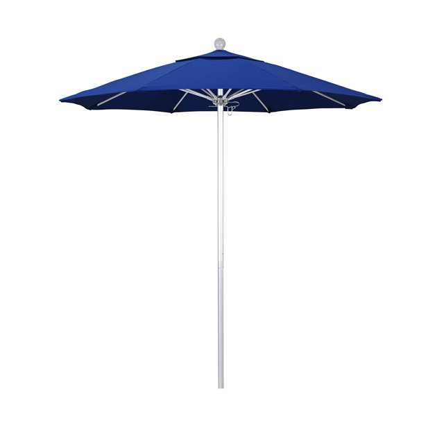 California Umbrella Venture Parasol de Marché Argenté de 7,5 Pieds Bleu