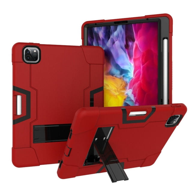 Mignova pour iPad Pro 11 2020, Étui Hybride Robuste à Trois Couches, Intégralement Antichoc, Armure de Protection Robuste avec Support pour Apple iPad Pro 11 Pouces 2020/2018 (Rouge/noir)