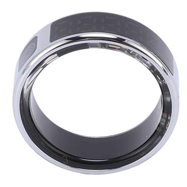Smart Ring with APP Display Screen Multiple Sports Modes IP68 Water Resistant Stainless Steel 18mAh Smart Fitness Ring for Cycling Running
