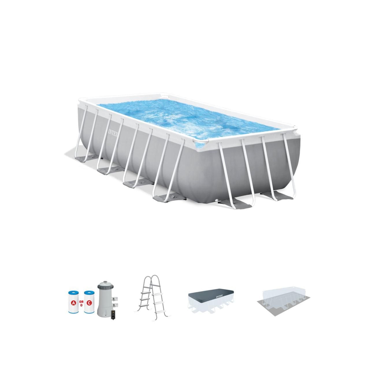Intex 16Ft X 8Ft X 42In Prism Frame Rectangular Pool Set - Walmart.ca