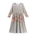 thumbnail image 4 of Teen Girls Tiered Maxi Dress, Solid Color Layered Ruffle Dress with Pockets, Bohemian Style for Party, Photo Shoot, and Holiday. 150Gray, 4 of 4
