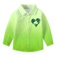 thumbnail image 3 of RXMEKW Chemise à Manches Longues Imprimée de la Saint-Patrick pour Garçons avec Col Rabattu, 95 % Coton 5 % Élasthanne, Vert, 3 of 7