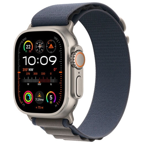 Open Box - Apple Watch Ultra 2 (GPS + Cellular) 49mm Titanium Case with Blue Alpine Loop - Large