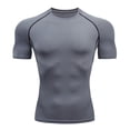 thumbnail image 1 of SHIXIAOO T-Shirt de Sport à Manches Courtes pour Hommes, Séchage Rapide, Élastique, Respirant, pour Course et Entraînement, Compression, 1 of 3