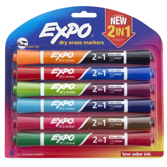 Expo 2-in-1 Assorted Dry Erase Markers
