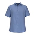 thumbnail image 3 of cfhntfmh Mens Button down Shirts Solid Summer Beach Vacation Tops Cotton Linen Short Sleeve Shirts, 3 of 4