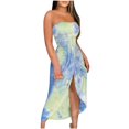 thumbnail image 1 of BLVB Plus Size Summer Cocktail Dresses for Women Off the Shoulder Ruched Long Dress Split Party Club Beach Sundress, 1 of 5